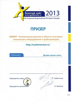 Диплом призера GOLDENSITE за 2013 год АСТОНИА